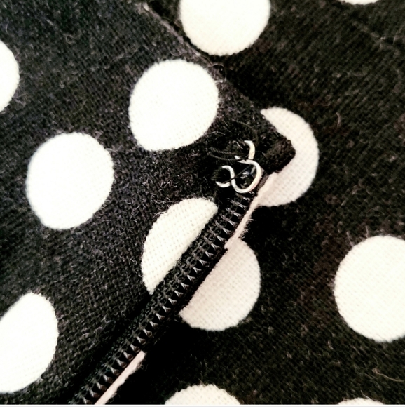 Polka dot black and white linen midi by Cato women's size 8 - Picture 13 of 13